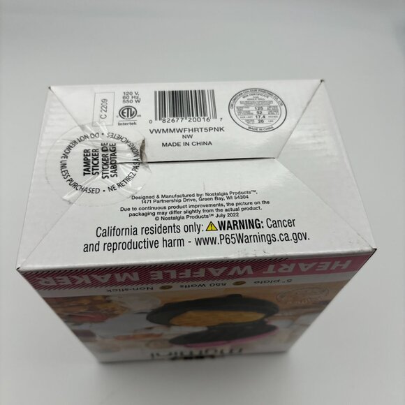 MyMini Pink Heart Waffle Maker, Valentine's Day Kitchen Apartments Dorms Campers - Picture 3 of 3